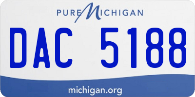 MI license plate DAC5188