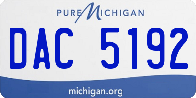 MI license plate DAC5192
