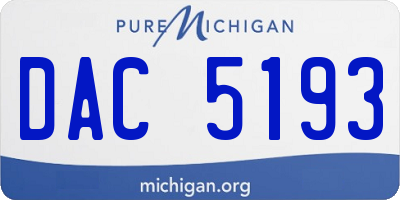 MI license plate DAC5193