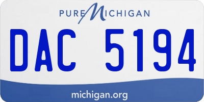 MI license plate DAC5194