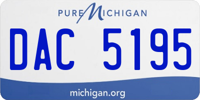 MI license plate DAC5195