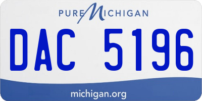 MI license plate DAC5196