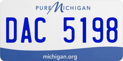 MI license plate DAC5198
