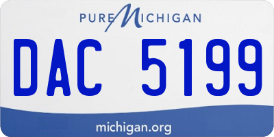 MI license plate DAC5199