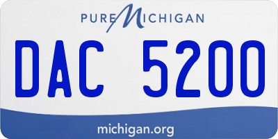 MI license plate DAC5200