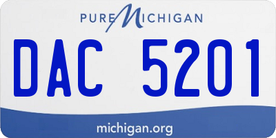 MI license plate DAC5201