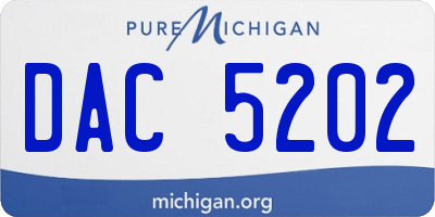 MI license plate DAC5202