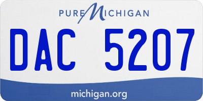 MI license plate DAC5207