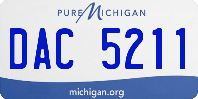 MI license plate DAC5211