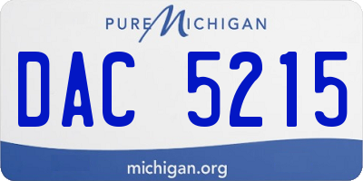 MI license plate DAC5215