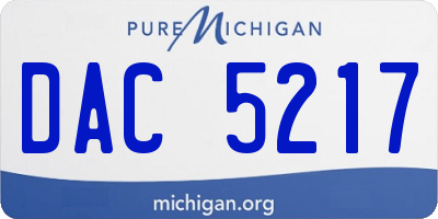 MI license plate DAC5217