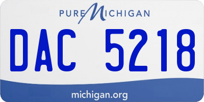 MI license plate DAC5218