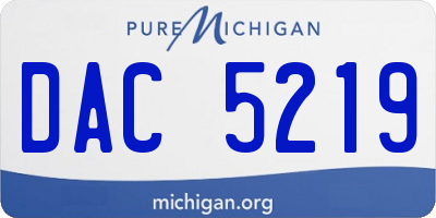 MI license plate DAC5219