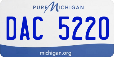 MI license plate DAC5220