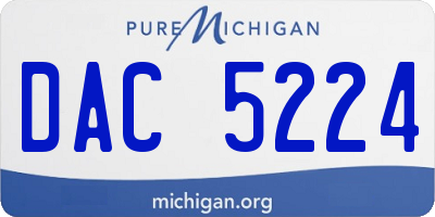 MI license plate DAC5224