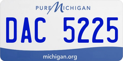 MI license plate DAC5225