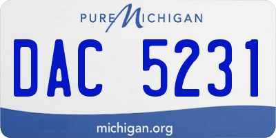 MI license plate DAC5231