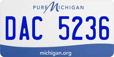 MI license plate DAC5236