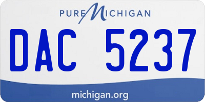 MI license plate DAC5237