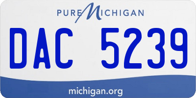 MI license plate DAC5239