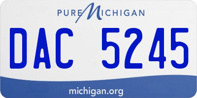 MI license plate DAC5245