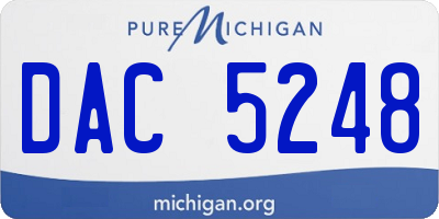 MI license plate DAC5248