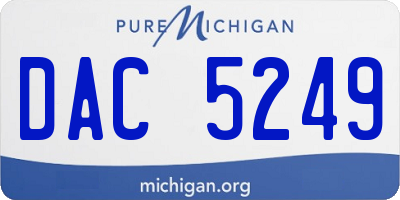 MI license plate DAC5249