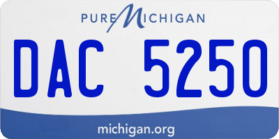 MI license plate DAC5250