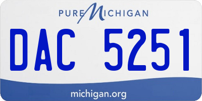 MI license plate DAC5251