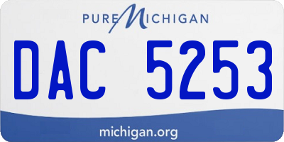 MI license plate DAC5253