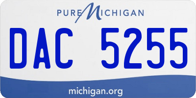 MI license plate DAC5255