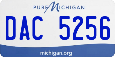 MI license plate DAC5256