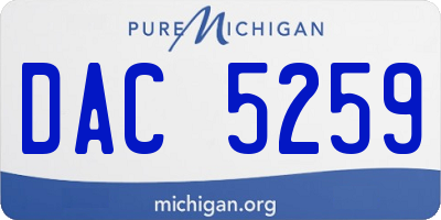 MI license plate DAC5259