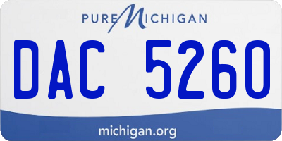 MI license plate DAC5260