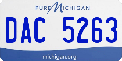 MI license plate DAC5263