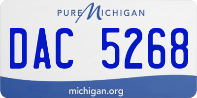 MI license plate DAC5268