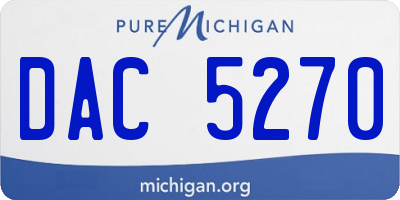 MI license plate DAC5270