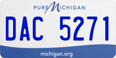 MI license plate DAC5271