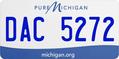 MI license plate DAC5272