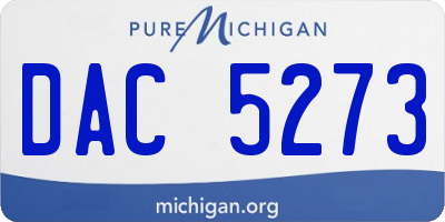 MI license plate DAC5273