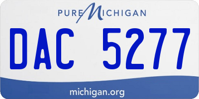 MI license plate DAC5277