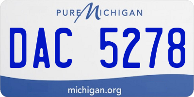 MI license plate DAC5278
