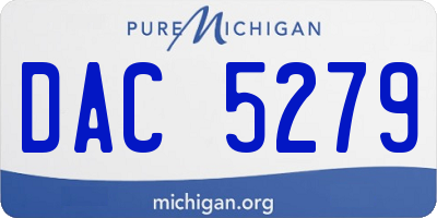 MI license plate DAC5279