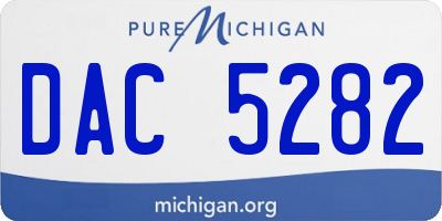 MI license plate DAC5282