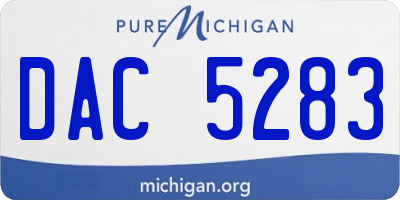 MI license plate DAC5283