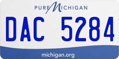 MI license plate DAC5284