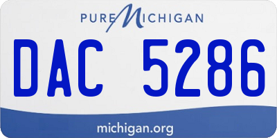MI license plate DAC5286