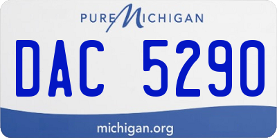 MI license plate DAC5290