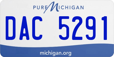 MI license plate DAC5291