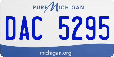 MI license plate DAC5295